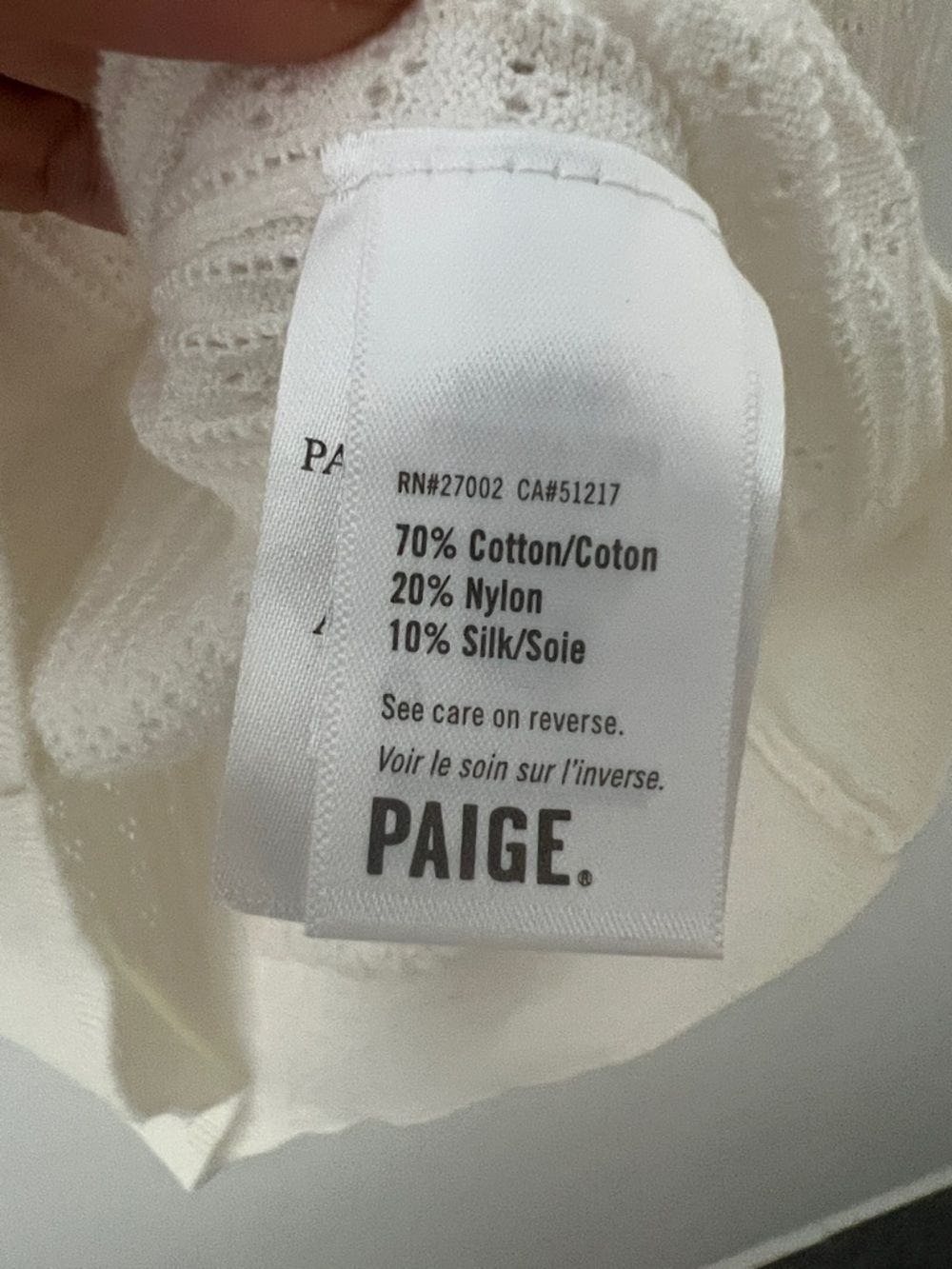 PAIGE Ivory Eyelet Knit Scoop Neck Top - Picture 5 of 5